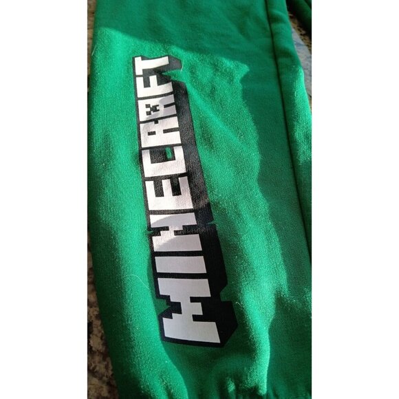 Large 2023 Minecraft Boys Sweatpants Expandable Waist String Tie Green Excellent - Picture 2 of 11
